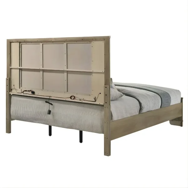 Lakkari Antique Oak Bed with LED Light By ACME - Image 2