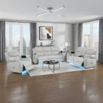 Elonzo Power Motion Recliner in Light Gray Leather LV05902 By ACME - Image 6