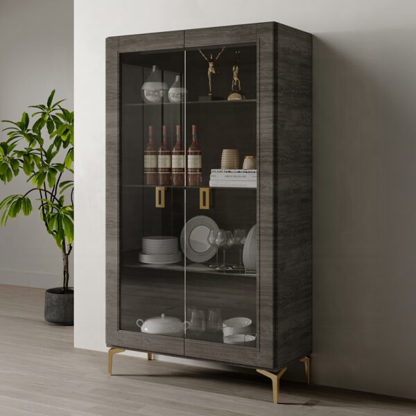Venezia Curio – Wine Cabinet in Gray Finish DN04719 By ACME 6