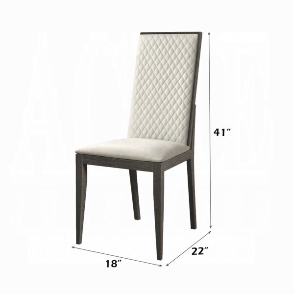 Venezia Dining Side Chair in Gray Leather DN04716 By ACME 10
