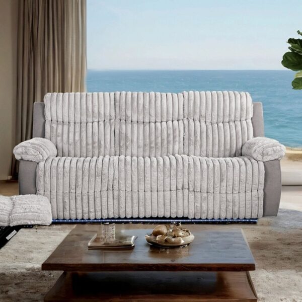 Dionysus Gray Manual Reclining Sofa FM64004GY-SF-M Transitional Style by Furniture of America 4