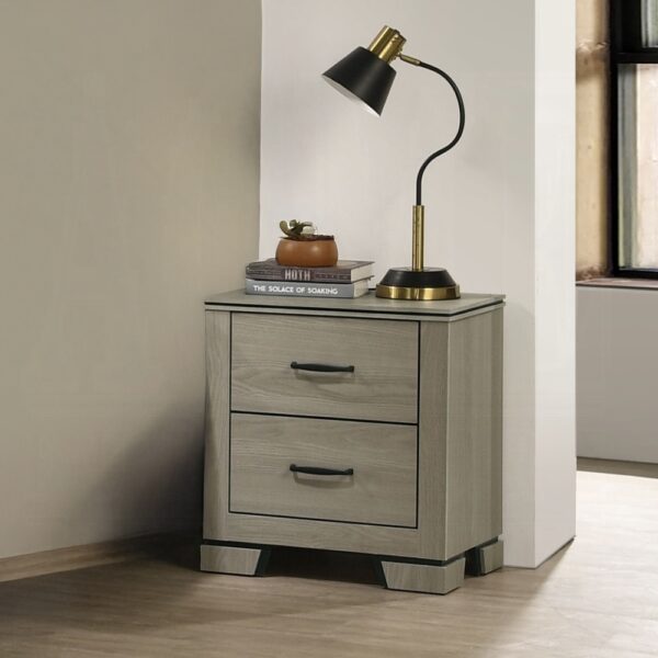 Joanna Weathered Gray Nightstand with Drawers BD05143 By ACME 8