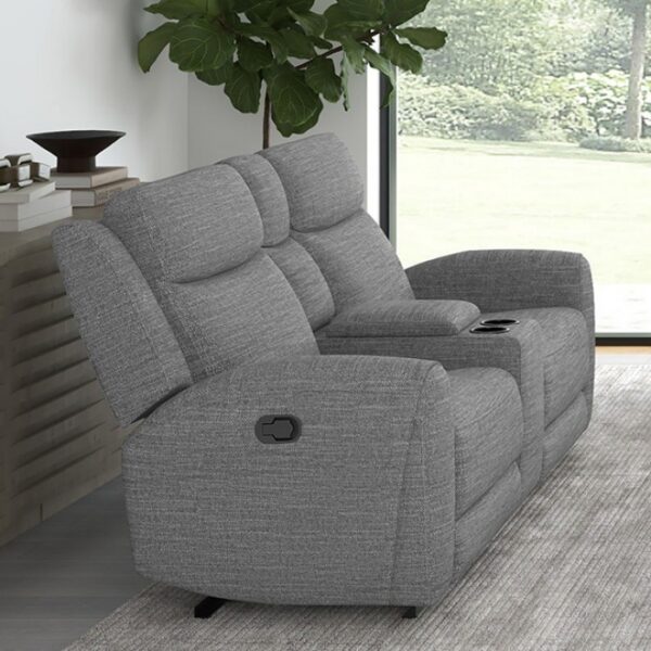Antonius Gray Manual Recliner Loveseat CM9985GY-LV-M by Furniture of America 5