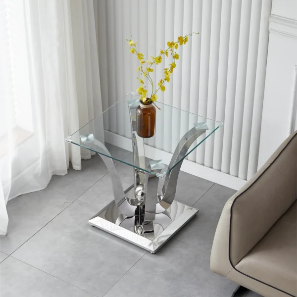 ET033 Glass Table Top Square End Table by Artisan Furniture 14