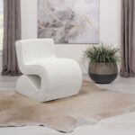 Ronea Bouclé Upholstered Armless Curved Accent Chair by Coaster Furniture 15