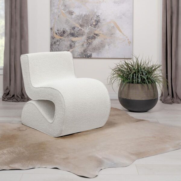 Ronea Bouclé Upholstered Armless Curved Accent Chair by Coaster Furniture 9