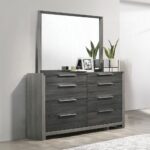 Jehoram Dresser in Gray Finish BD02725 By ACME Luxury Bedroom Dressers & Mirrors Mobilia Cleopatra 12 Jehoram Dresser in Gray Finish BD02725 By ACME 12