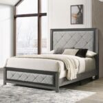 Jehoram Bed in Gray Linen By ACME Luxury Beds Mobilia Cleopatra 9 Jehoram Bed in Gray Linen By ACME 9