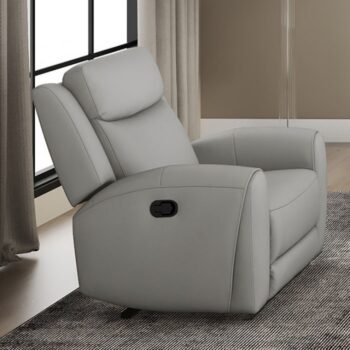 Jacobus Manual Recliner – Light Gray Leather | Mobilia Cleopatra