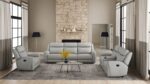 Jacobus Manual Recliner CM9986LG-CH-M Transitional Light Gray by Furniture of America 8
