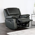 Glarus Recliner Chair FM69003BK-CH-M Transitional Black Leather Match by Furniture of America 7