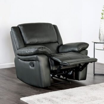 Glarus Recliner Chair – Transitional Black Leather Match