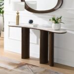 Hanale Console Table with Natural Marble AC04577 By ACME Accent Console Tables Mobilia Cleopatra 11 Hanale Console Table with Natural Marble AC04577 By ACME 11