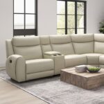 Jacobus Motion Sectional CM9986BG-M-SECT  Transitional Beige Leather by Furniture of America 7