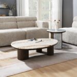Haidar Natural Marble End Table with Brown Veneer Base LV04566 By ACME 14