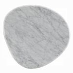 Haidar Natural Marble End Table with Brown Veneer Base LV04566 By ACME 12