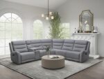 Jacobus Motion Sectional CM9987GY-M-SECT Transitional Light Gray Leather by Furniture of America 8