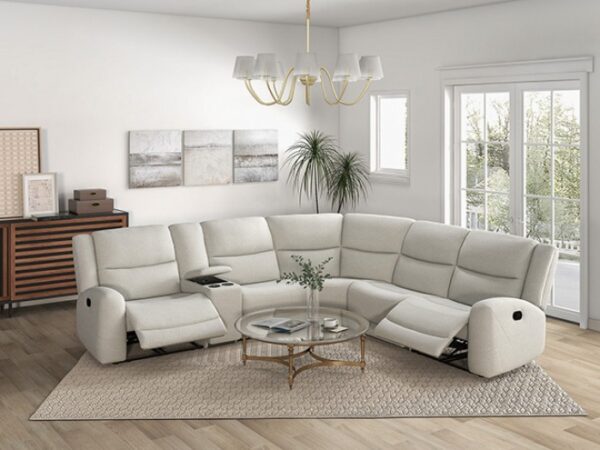 Giraldus Motion Sectional CM9988BG-M-SECT Transitional Beige Fabric by Furniture of America 10