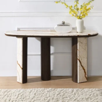 Haidar Console Table With Marble Top AC04567 By ACME