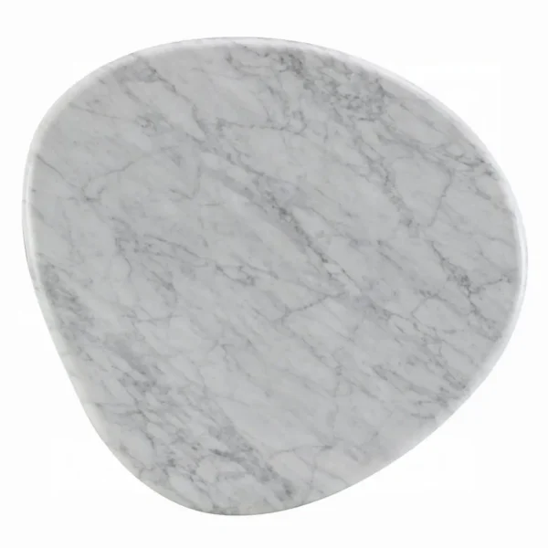 Haidar Natural Marble End Table with Brown Veneer Base LV04566 By ACME - Image 3