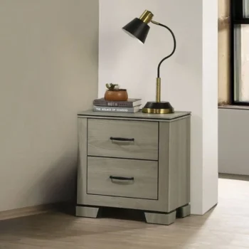 Joanna Weathered Gray Nightstand with Drawers BD05143 By ACME