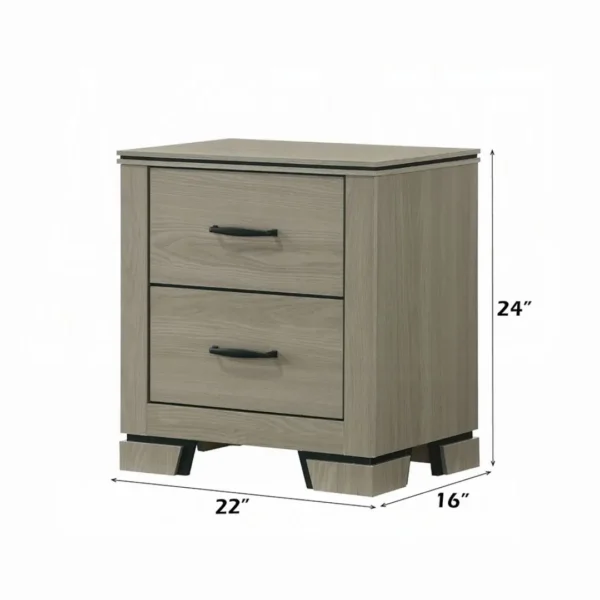 Joanna Weathered Gray Nightstand with Drawers BD05143 By ACME - Image 3