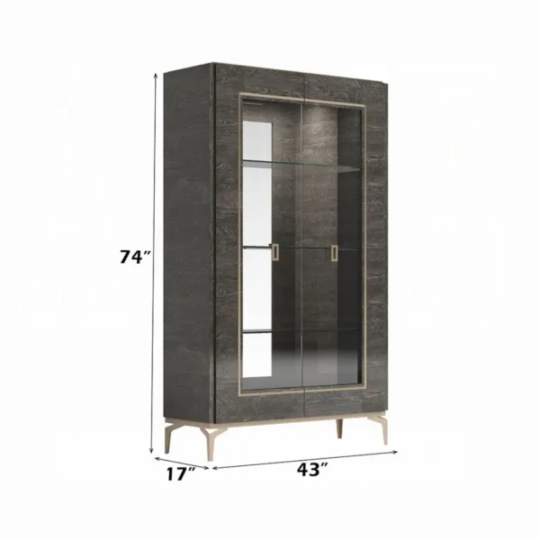 Venezia Curio - Wine Cabinet in Gray Finish DN04719 By ACME - Image 2