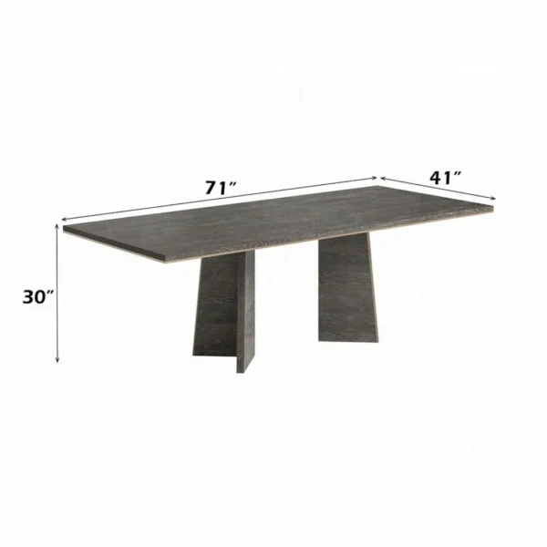 Venezia Rectangular Dining Table in Gray Finish DN04715 By ACME - Image 2