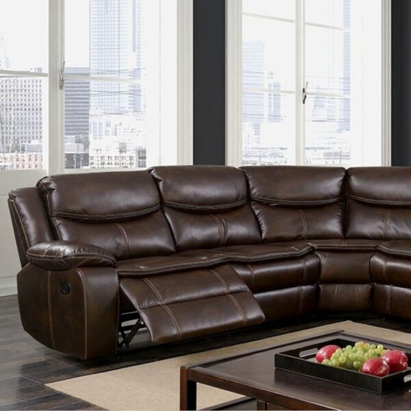 Gatria Sectional CM6982BR-SECTIONAL Reclining Comfort with Transitional Style by Furniture of America 5