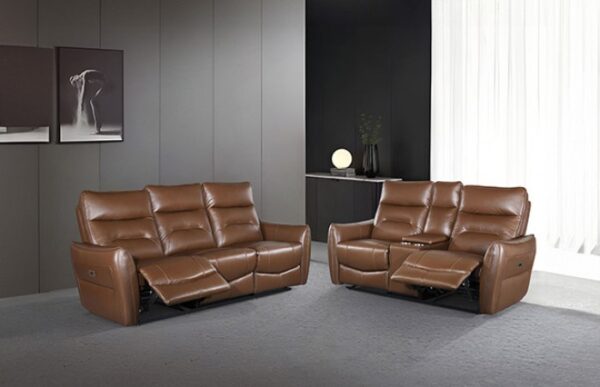 Terentius Power Loveseat FM69006BR-LV-PM Compact Reclining in Caramel Brown by Furniture of America 8