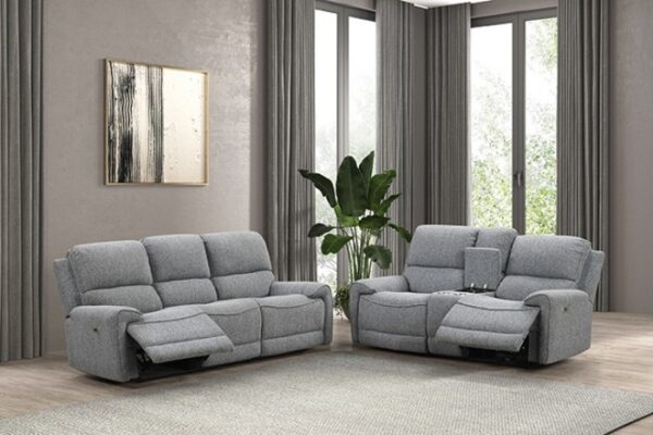 Morcote Power Loveseat FM62001GY-LV-PM Contemporary Gray Comfort by Furniture of America 6
