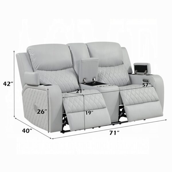 Elonzo Power Motion Loveseat with Console LV05901 By ACME 13