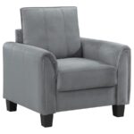 Davis Upholstered Rolled Arm Accent Chair Gray by Coaster Furniture Accent Furniture Mobilia Cleopatra 12 Davis Upholstered Rolled Arm Accent Chair Gray by Coaster Furniture 12