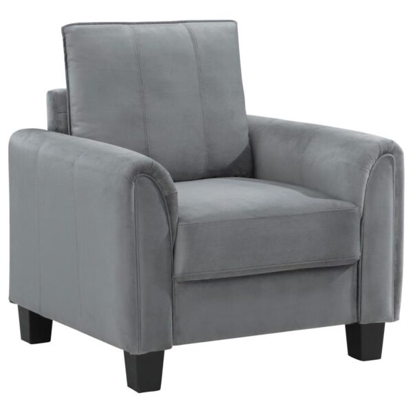 Davis Upholstered Rolled Arm Accent Chair Gray by Coaster Furniture 8