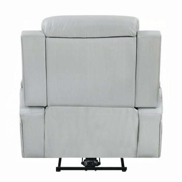Elonzo Power Motion Recliner in Light Gray Leather LV05902 By ACME 10