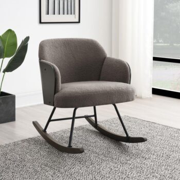 Paige Boucle Upholstered Mid Back Rocking Chair Taupe by Coaster Furniture