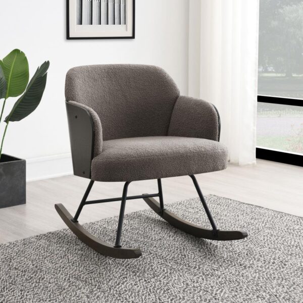 Paige Boucle Upholstered Mid Back Rocking Chair Taupe by Coaster Furniture 8
