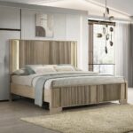 Lakkari Antique Oak Bed with LED Light By ACME 9
