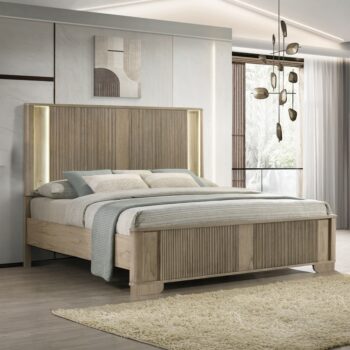 Antique Oak Bed with LED Light By ACME