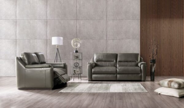 Altamura Gray Italian Leather Power Loveseat FM90002GY-LV-PM-PK  by Furniture of America 10