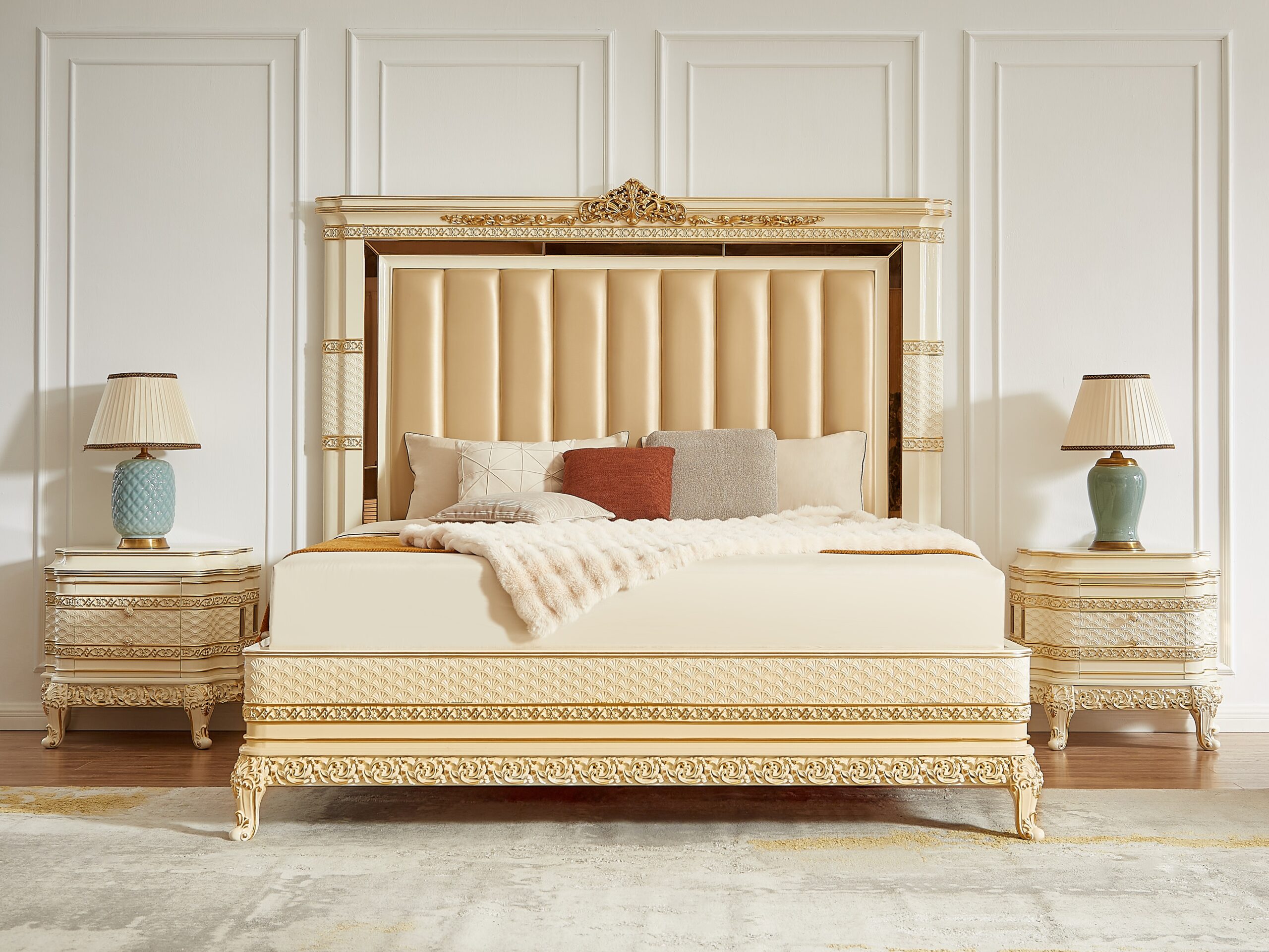 Hd-1882 4Pc Golden Bedroom Set By Homey Design Homey Design Bedroom Sets Mobilia Cleopatra 9 HD-1882 4PC Golden Bedroom Set By Homey Design 9