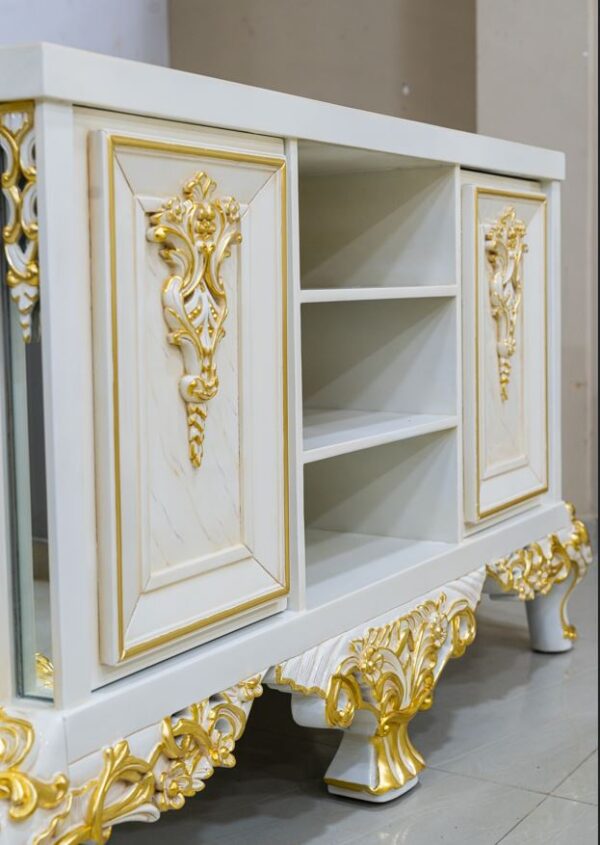 Handmade Cream Mint Green Pure Essence TV. Console 4