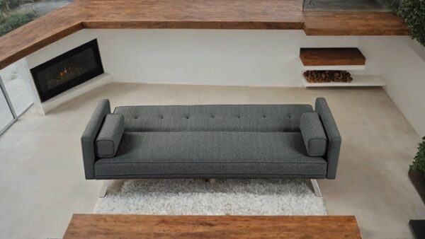 Reno Dark Gray Futon Sofa  TM2001DG Sleek by Furniture of America 7