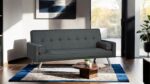 Reno Dark Gray Futon Sofa  TM2001DG Sleek by Furniture of America 11