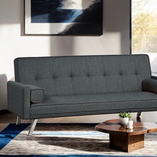 Reno Dark Gray Futon Sofa  TM2001DG Sleek by Furniture of America 6