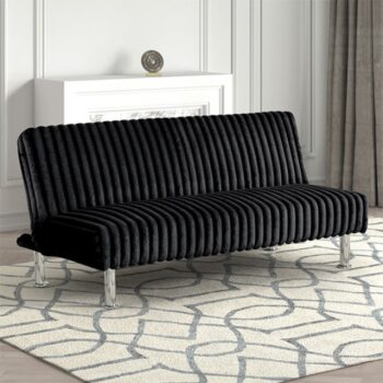 Hinwil Black Futon Sofa Bed  FM2903BK  Smart Style for Modern Living by Furniture of America