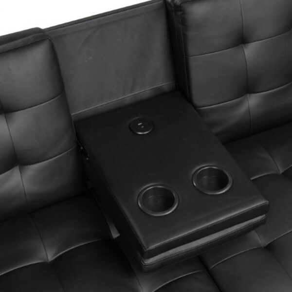 Eidsberg Black Futon Sofa Bed FM2908BK  Smart Comfort Meets Sleek Design by Furniture of America 10