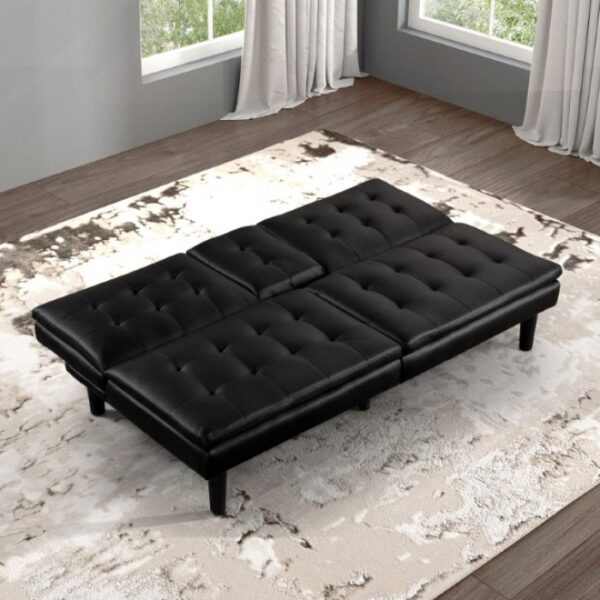 Eidsberg Black Futon Sofa Bed FM2908BK  Smart Comfort Meets Sleek Design by Furniture of America 11