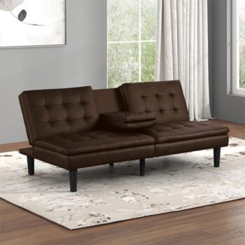 Eidsberg Brown Futon Sofa Bed FM2908BR  Comfort, Style & Practical Living by Furniture of America