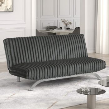 Villeneuve Charcoal Futon Sofa BedFM2906DG Contemporary Elegance Meets by Furniture of America